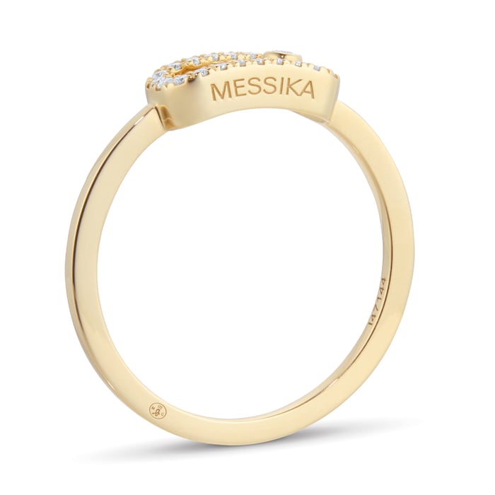 Messika 18ct Yellow Gold Move Uno 0.09cttw Diamond Pave Ring - Ring Size L