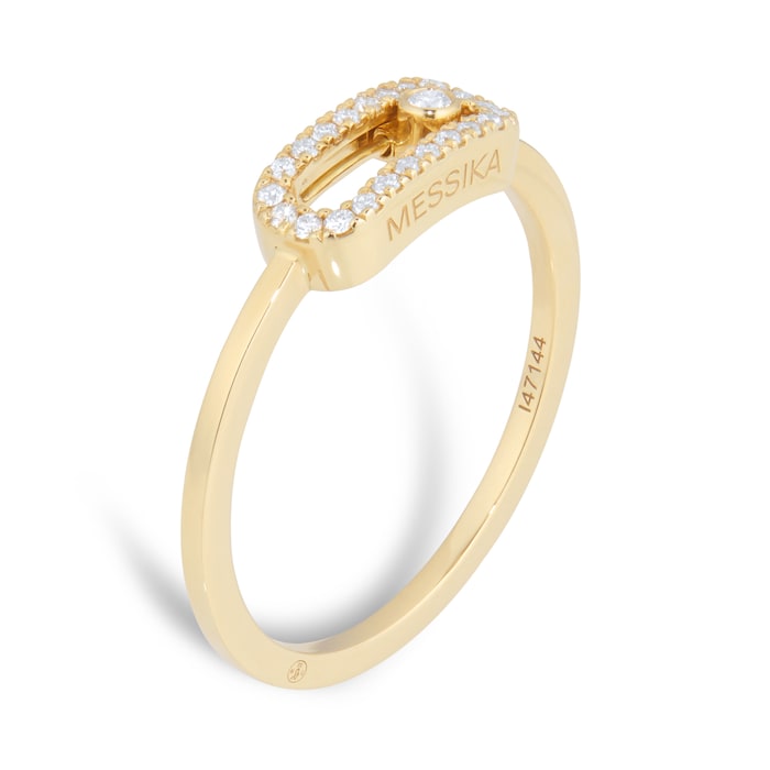 Messika 18ct Yellow Gold Move Uno 0.09cttw Diamond Pave Ring