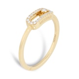 Messika 18ct Yellow Gold Move Uno 0.09cttw Diamond Pave Ring - Ring Size M
