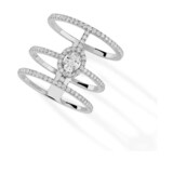 Messika Glam'Azone Three Row Diamond Ring in 18ct White Gold
