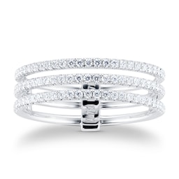 37710090 - 18ct White Gold Gatsby Three Row 0.41cttw Diamond Ring