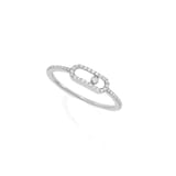 Messika 18ct White Gold Move Uno Pave Ring - Ring Size K