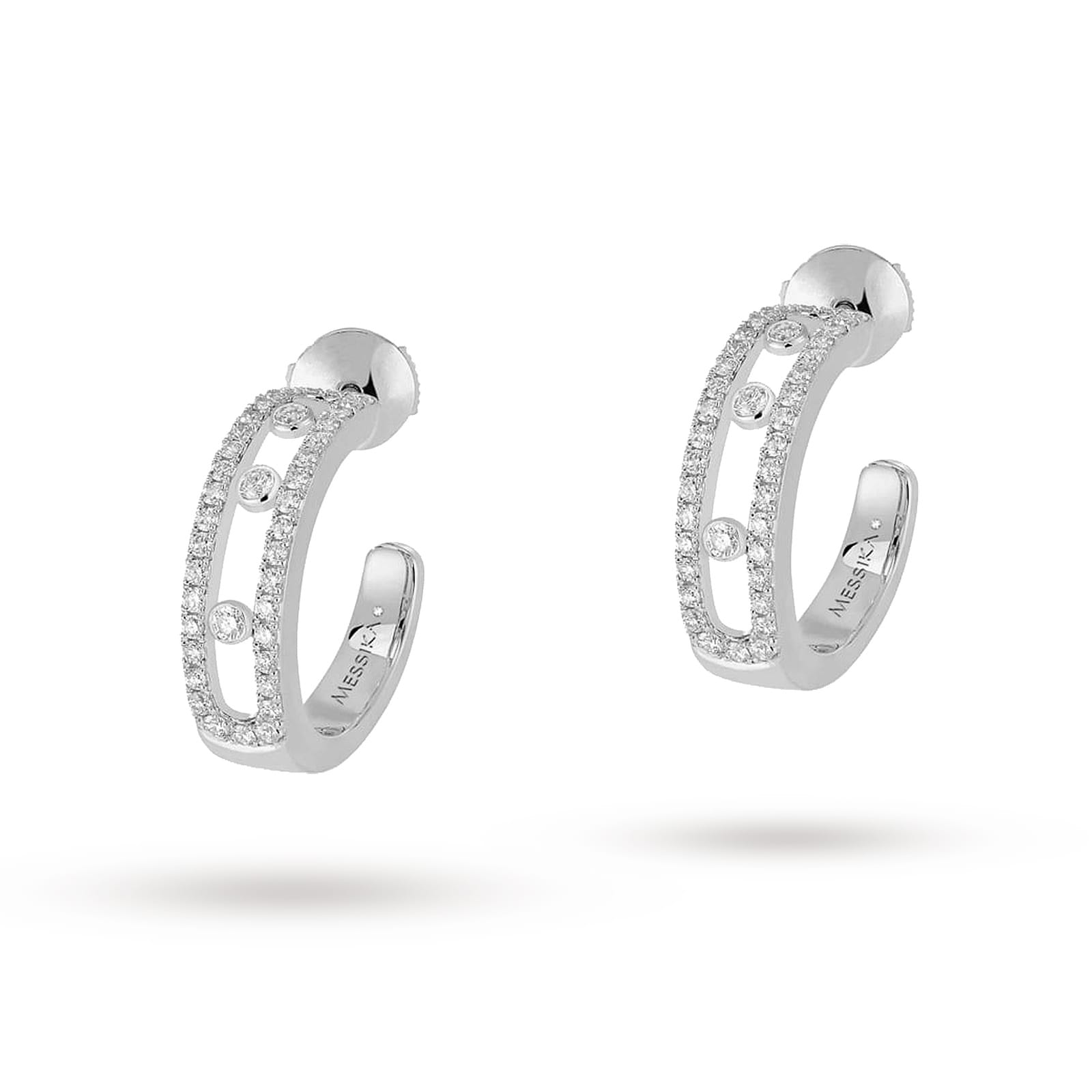 Messika Move Classique 0.52cttw Diamond Pav&eacute; Half Hoop Earrings