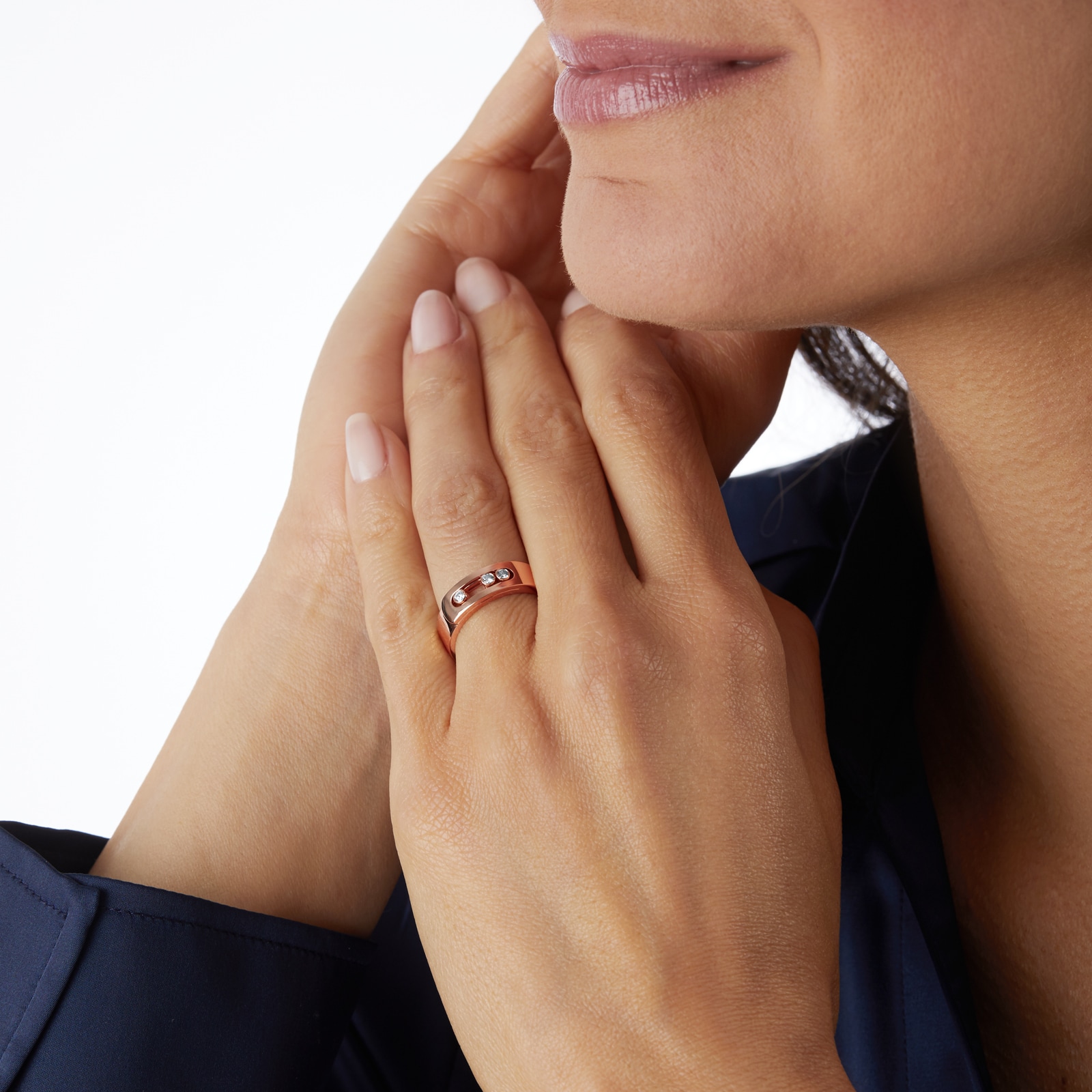Messika 18ct Rose Gold Move 0.11cttw Diamond Ring Messika 18ct Rose Gold Move 0.11cttw Diamond Ring