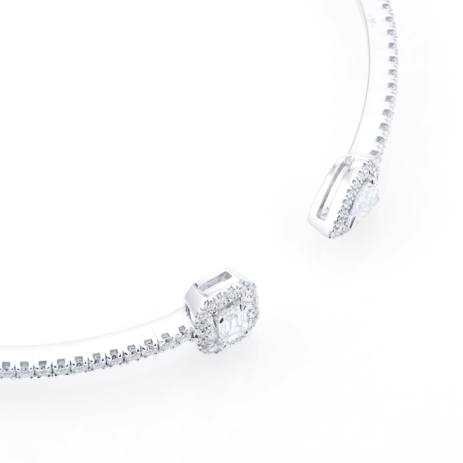 Messika 18k White Gold My Twin 0.80cttw Diamond Skinny Medium Bracelet
