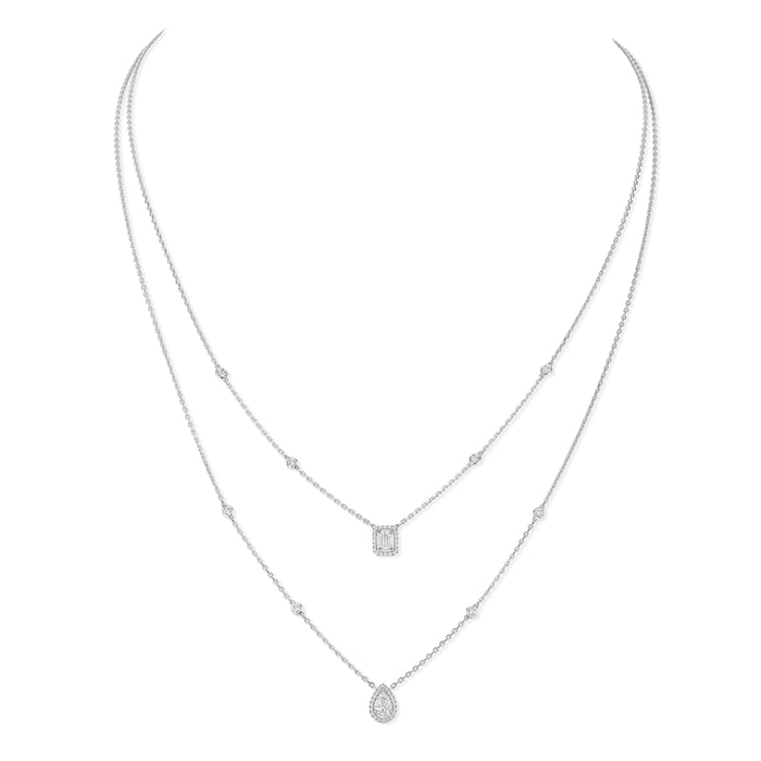 Messika 18k White Gold 0.76cttw Diamond My Twin 2-Row Necklace 60cm