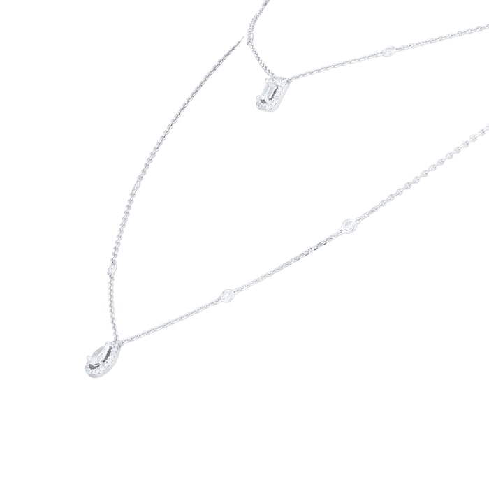 Shop Messika My Twin Diamond & 18K White Gold Two-Row Necklace