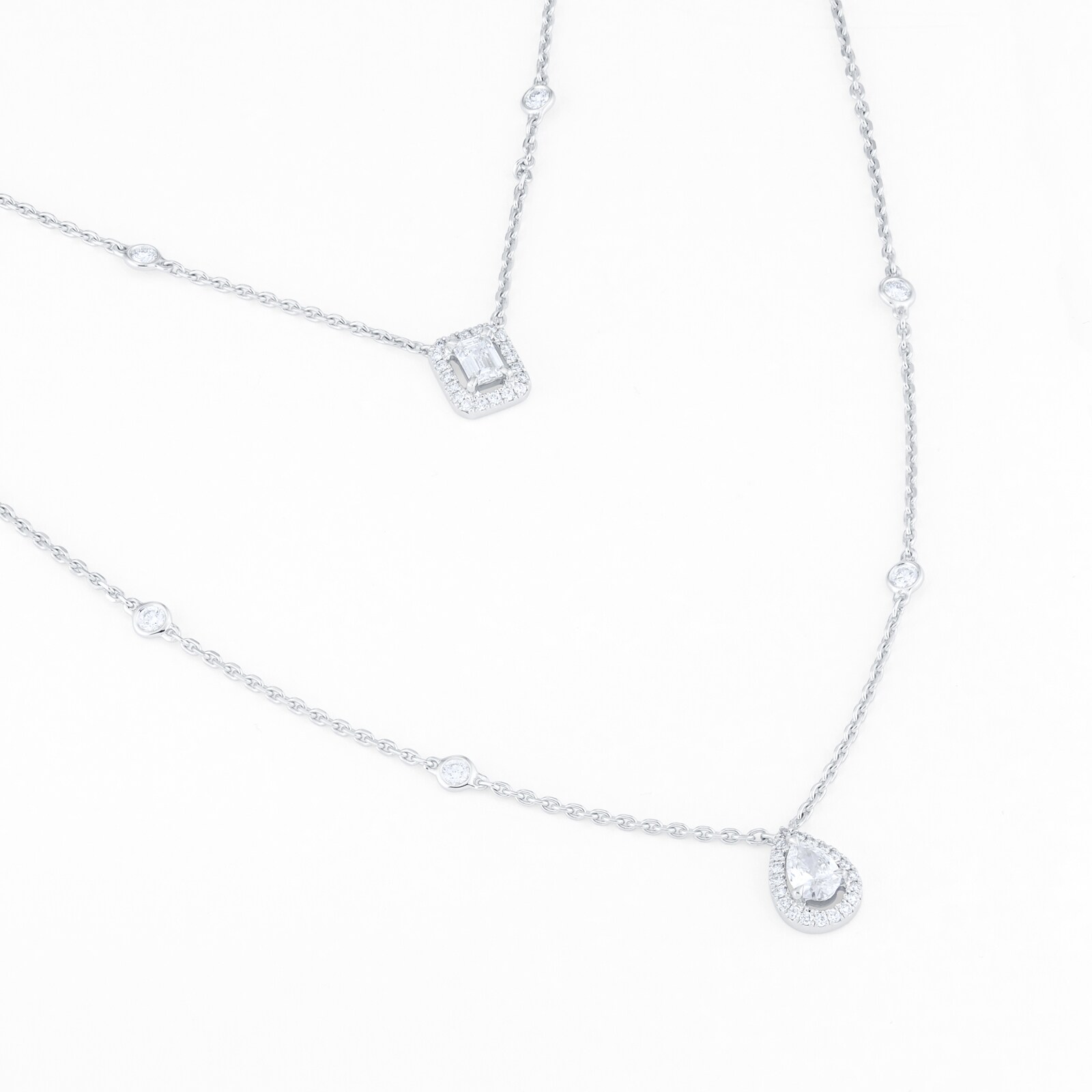 Messika 18k White Gold 0.76cttw Diamond My Twin 2-Row Necklace 60cm
