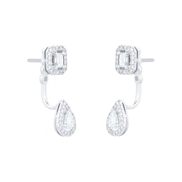 37710115 - My Twin Diamond Drop 0.86cttw Diamond Earrings