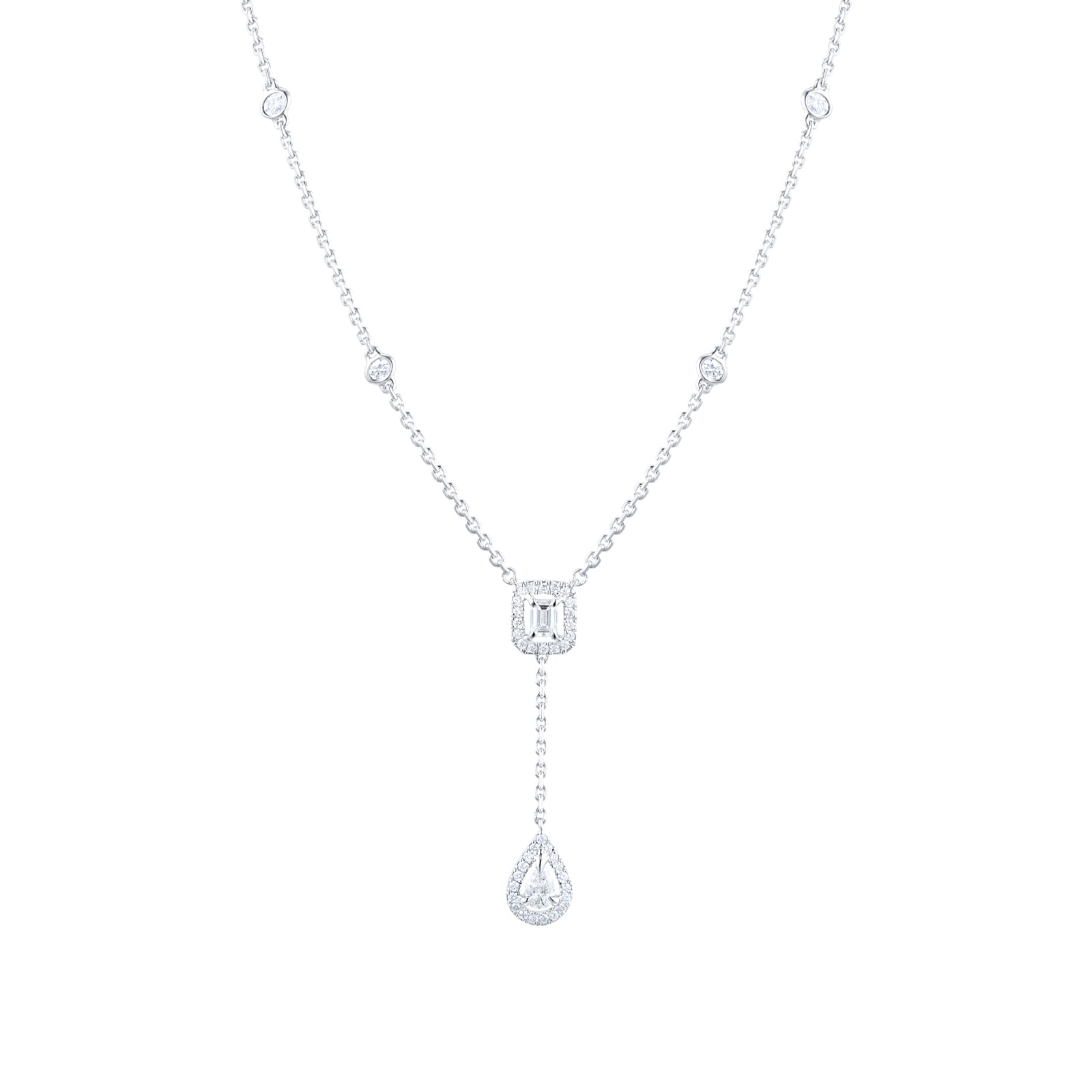 Messika My Twin Tie 0.36cttw Diamond Necklace