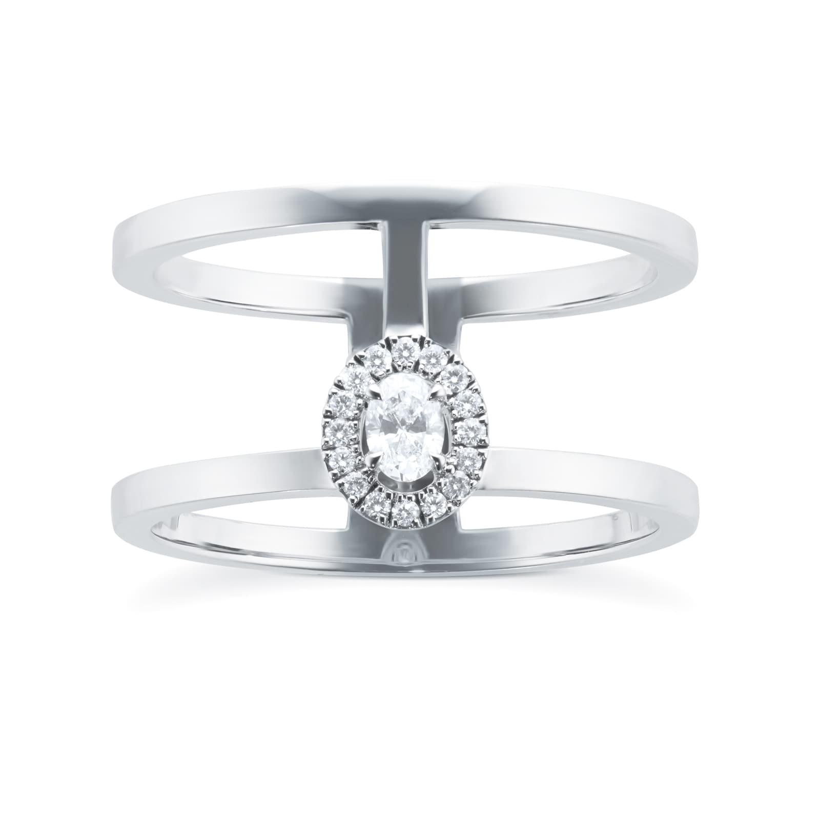 Messika 'glam'azone Double' Diamond 18k Rose Gold Chain Ring | ModeSens