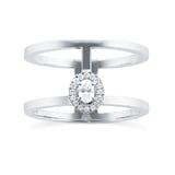 Messika Glam'Azone Two Row Diamond Ring In 18ct White Gold