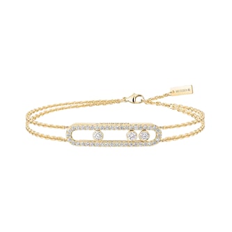 Messika 18K Yellow Gold Move Classique Pave Diamond Bracelet