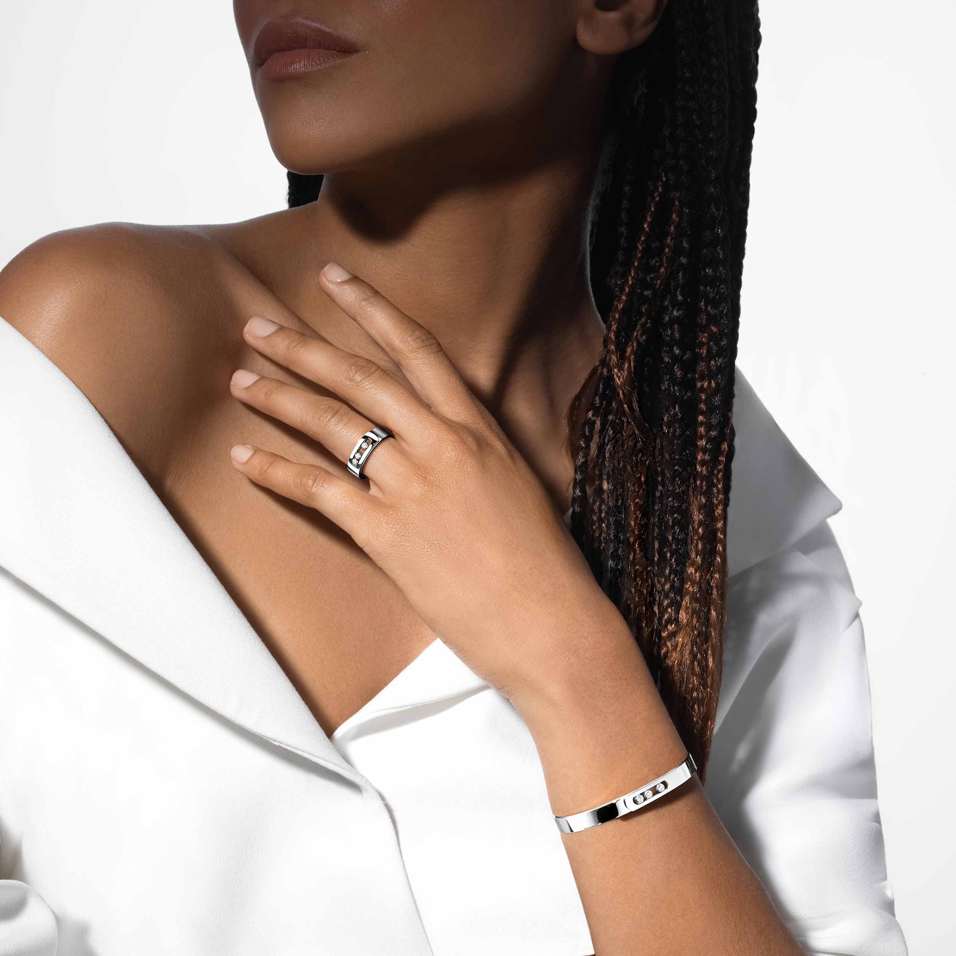 Messika Messika 18ct White Gold 0.15cttw Diamond Move Noa Bangle Messika Messika 18ct White Gold 0.15cttw Diamond Move Noa Bangle