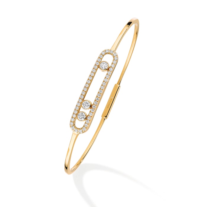 Messika 18k Yellow Gold 0.50cttw Diamond Move Classique Bangle Size Medium