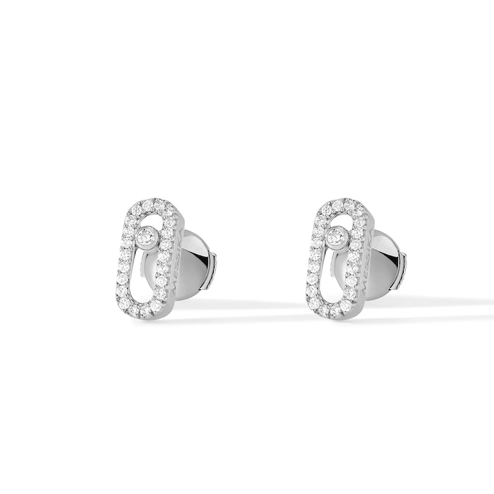 Messika 18k White Gold 0.18cttw Diamond Move Uno Stud Earrings