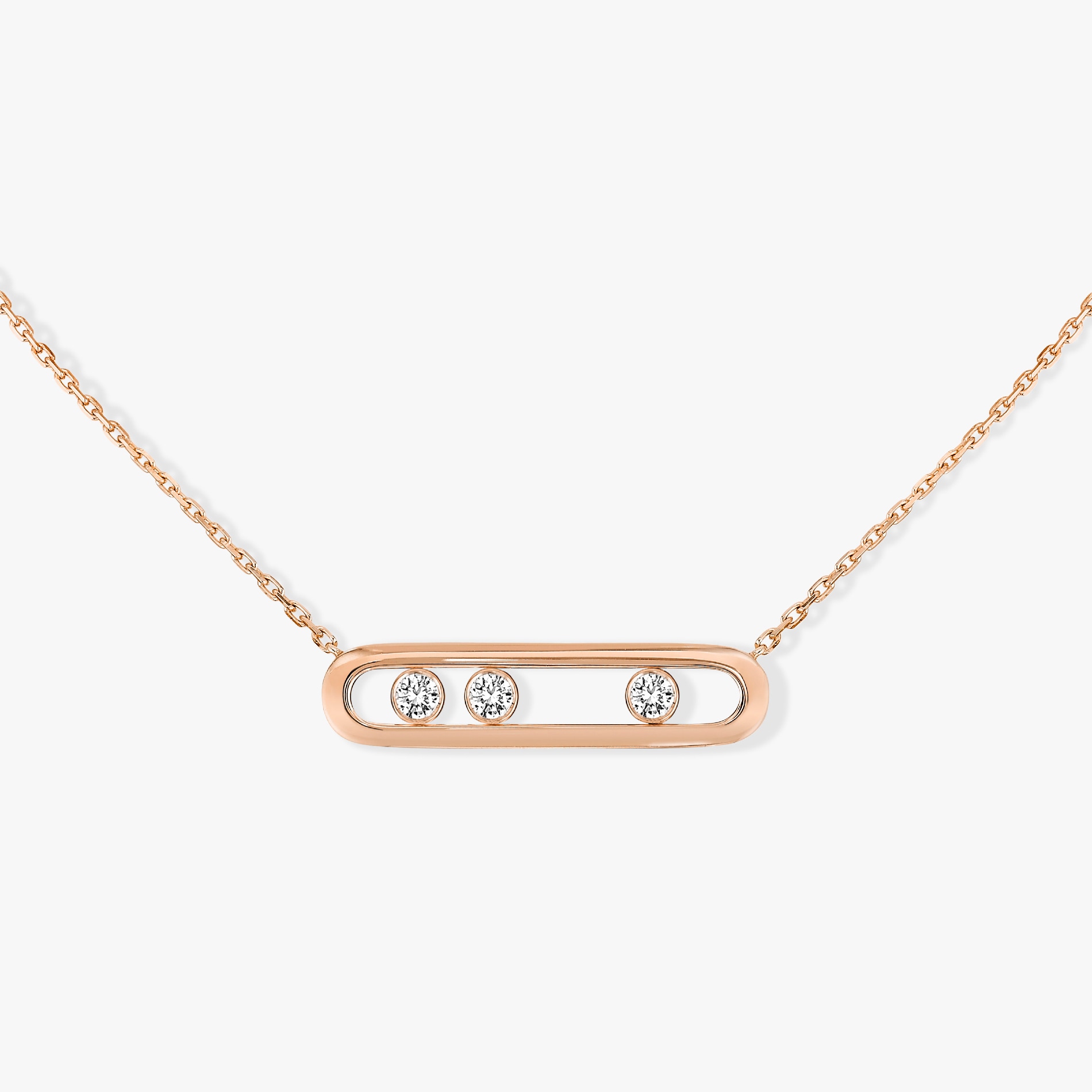 Messika 18k Rose Gold 0.25cttw Diamond Move Classique Necklace 45cm