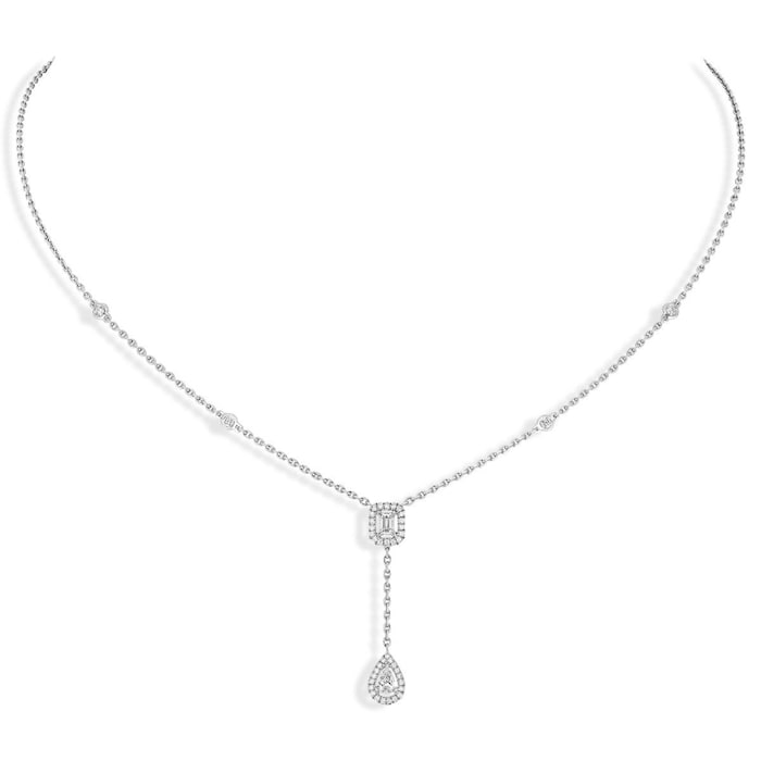 Messika 18k White Gold 0.35cttw Diamond My Twin Tie Necklace 45cm