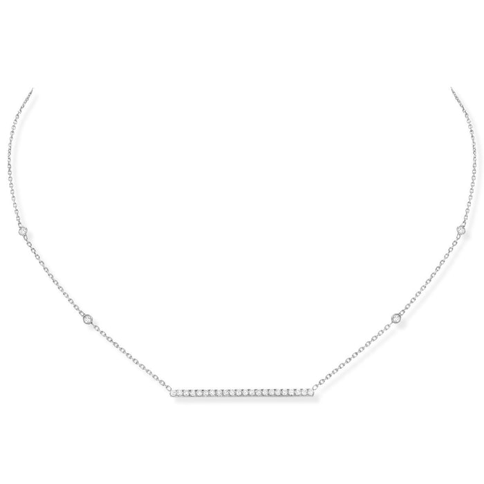 Messika 18k White Gold 0.35cttw Diamond Gatsby Horizontal Bar Necklace
