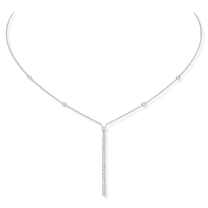 Messika 18k White Gold 0.40cttw Diamond Gatsby Vertical Bar Necklace