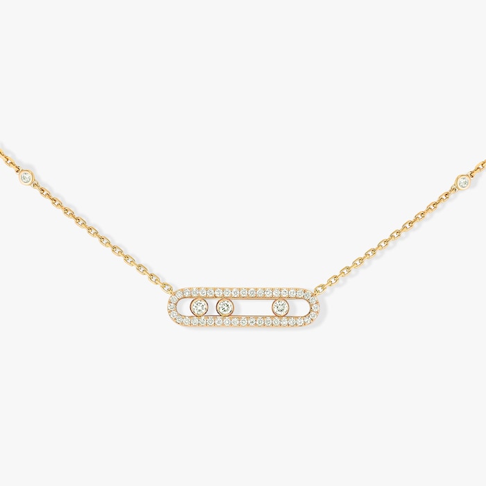 Messika 18k Yellow Gold 0.35cttw Diamond Baby Move Necklace 45cm