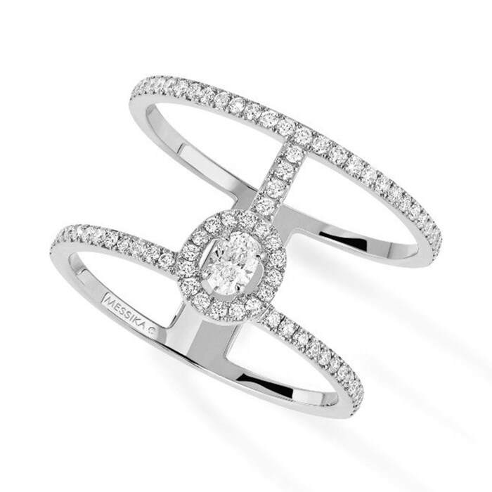 Messika Glam'Azone 2 Rows Pavé Ring - Ring Size 6.5
