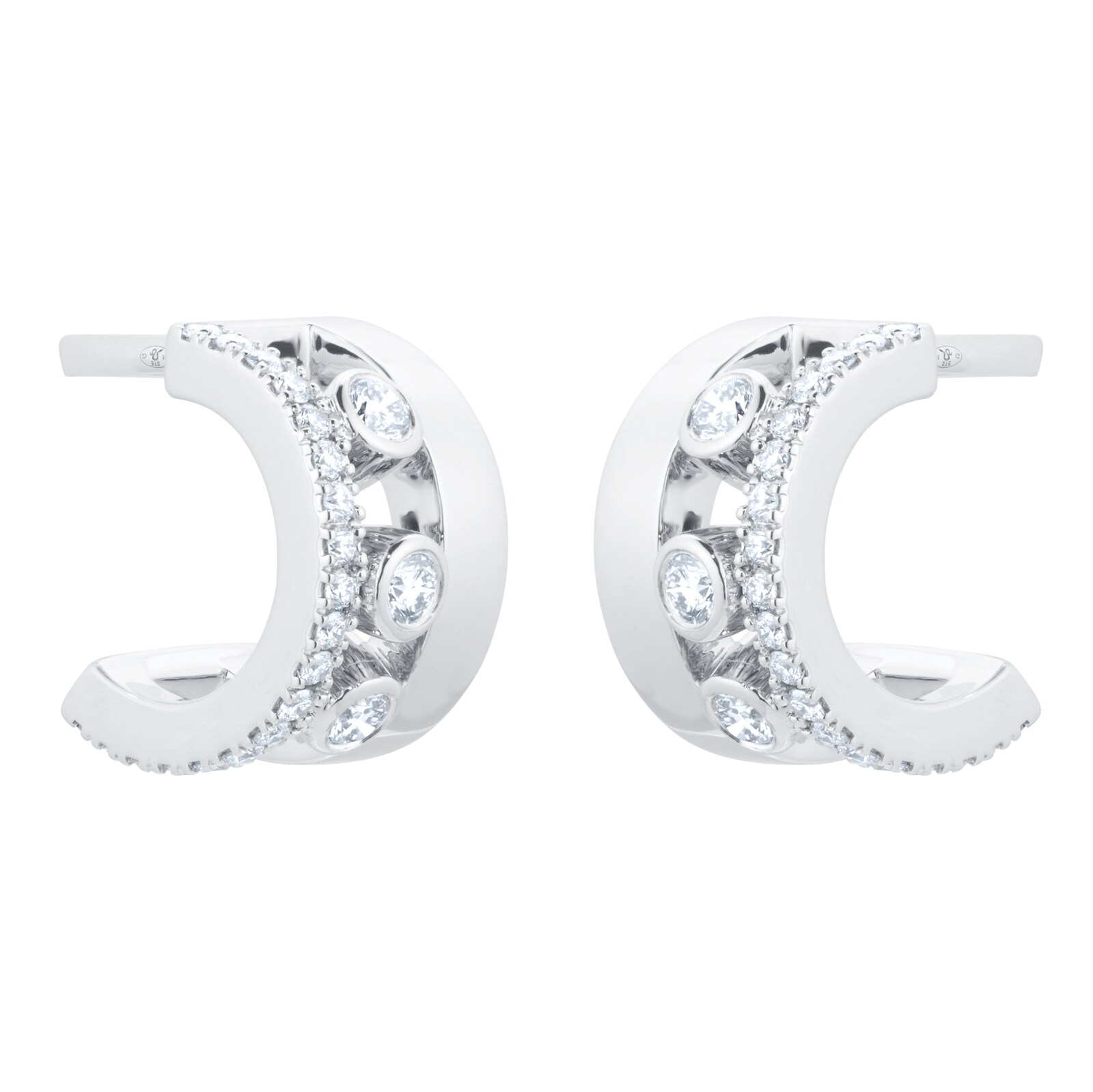 Messika 18ct White Gold 0.29cttw Diamond Move Romane Mini Hoop Earrings Messika 18ct White Gold 0.29cttw Diamond Move Romane Mini Hoop Earrings