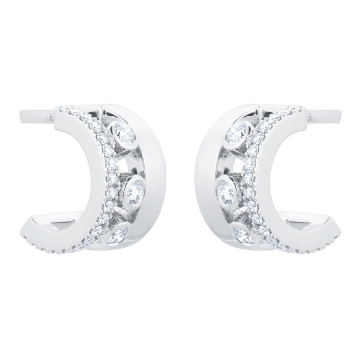 Messika 18ct White Gold 0.29cttw Diamond Move Romane Mini Hoop Earrings