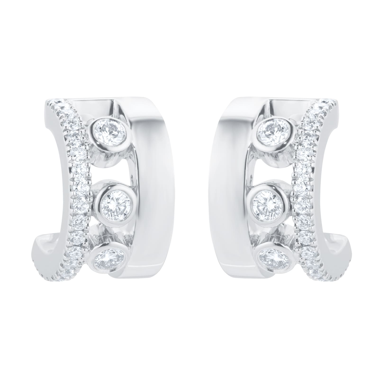 Messika 18ct White Gold 0.29cttw Diamond Move Romane Mini Hoop Earrings Messika 18ct White Gold 0.29cttw Diamond Move Romane Mini Hoop Earrings