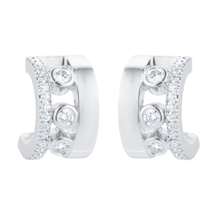 Messika 18ct White Gold 0.29cttw Diamond Move Romane Mini Hoop Earrings