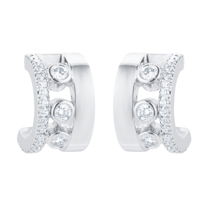 Messika 18k White Gold 0.29cttw Diamond Move Romane Mini Hoop Earrings