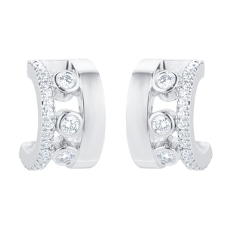 Messika 18ct White Gold 0.29cttw Diamond Move Romane Mini Hoop Earrings