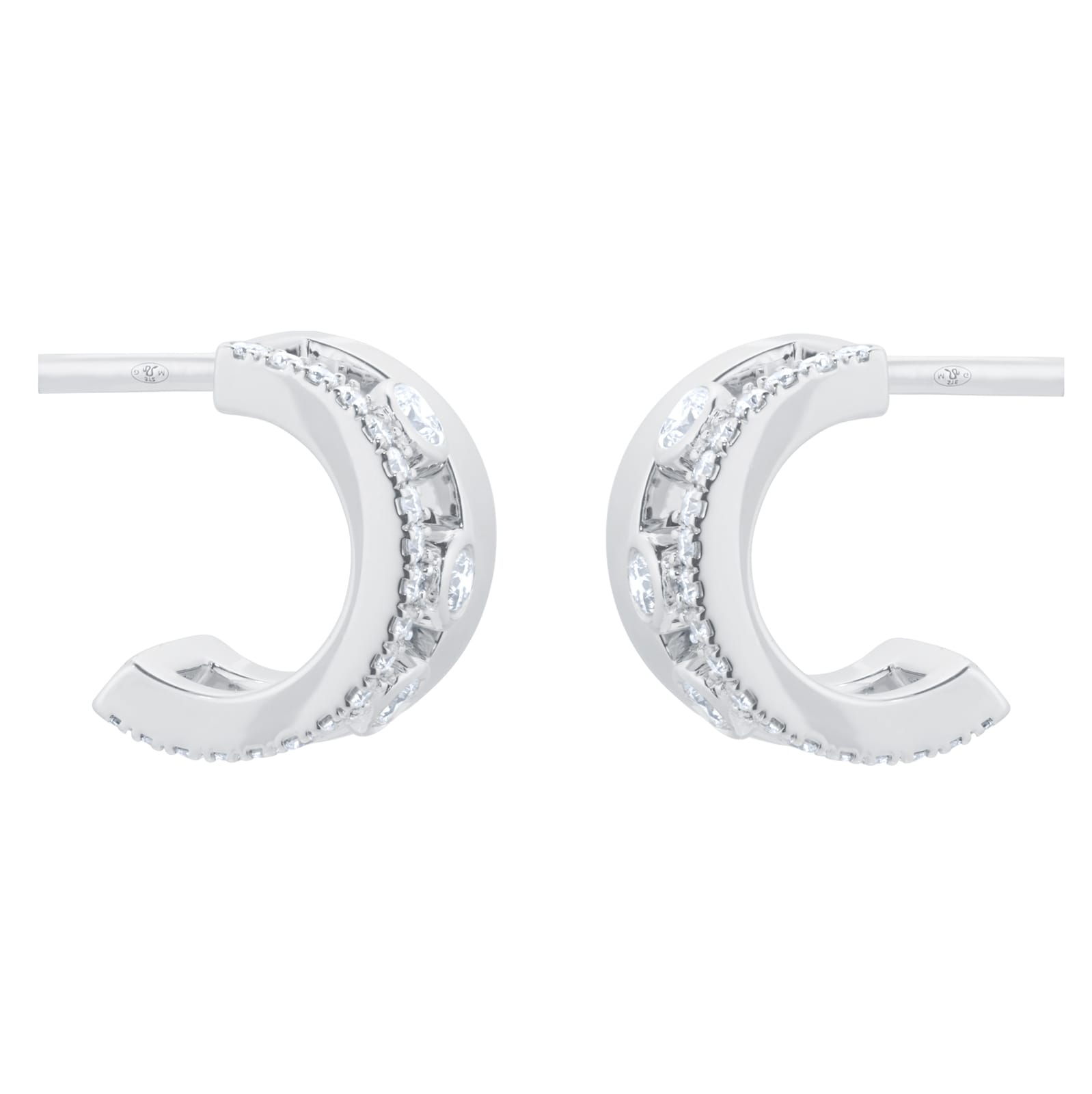 Messika 18ct White Gold 0.29cttw Diamond Move Romane Mini Hoop Earrings Messika 18ct White Gold 0.29cttw Diamond Move Romane Mini Hoop Earrings