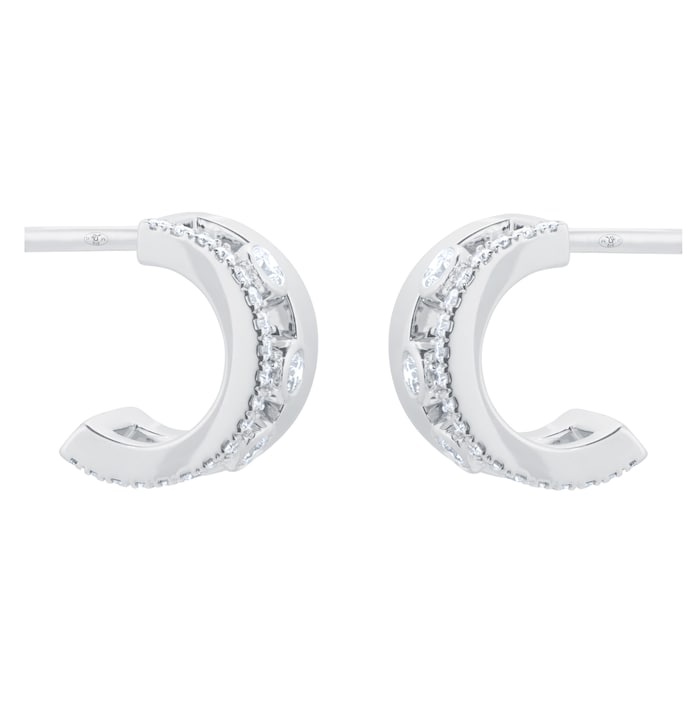 Messika 18ct White Gold 0.29cttw Diamond Move Romane Mini Hoop Earrings