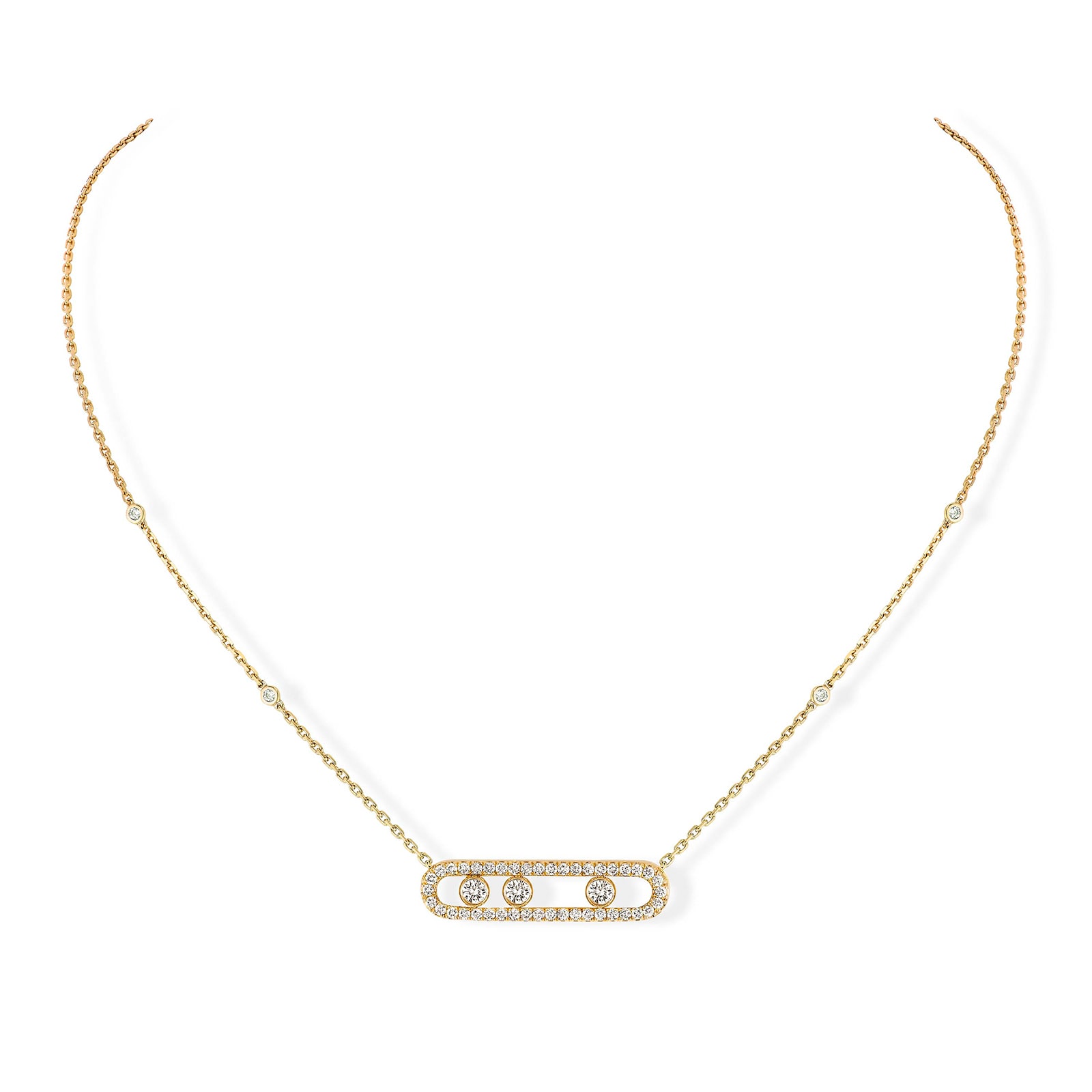 Messika 18k Yellow Gold 0.66cttw Diamond Move Necklace 45cm