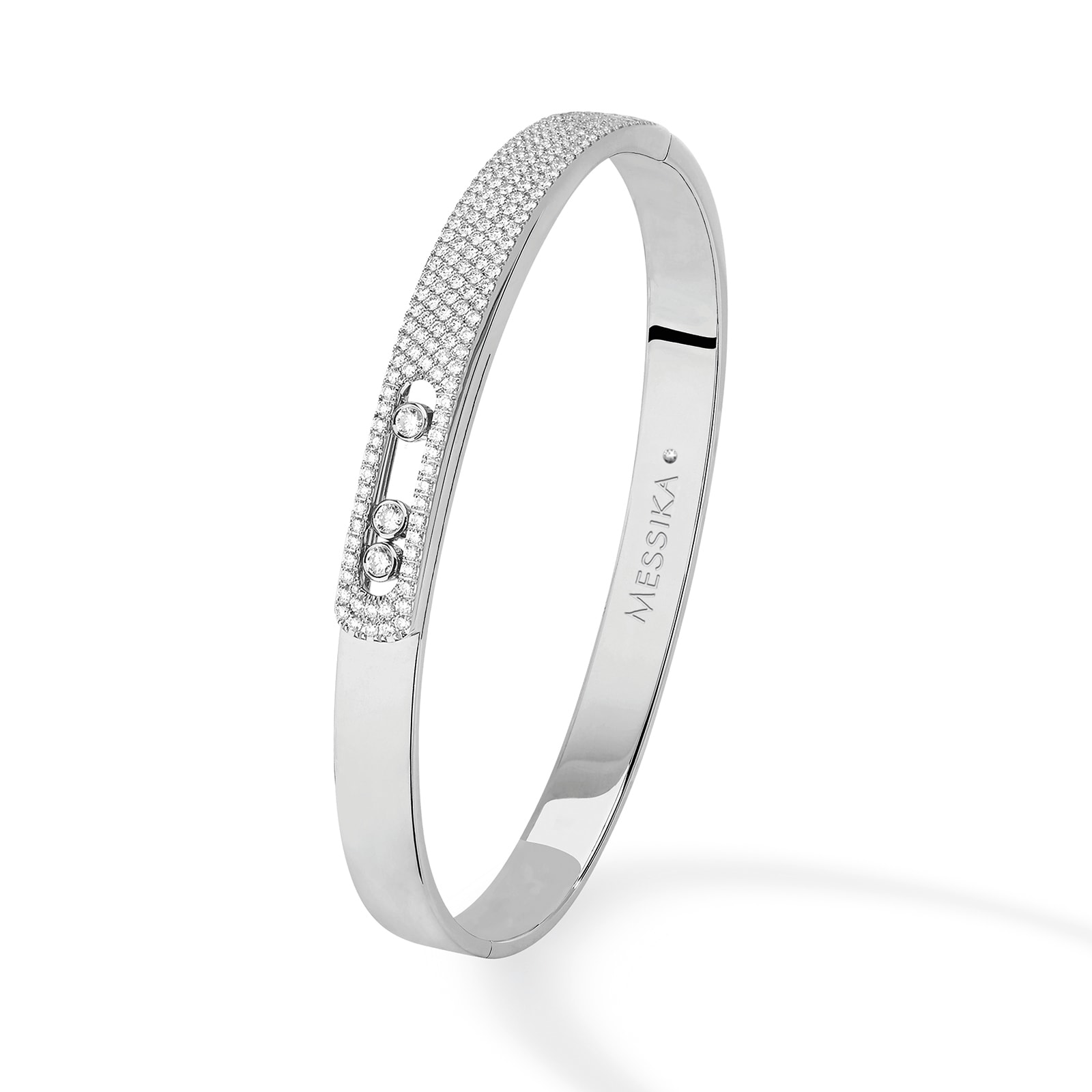 Messika 18k White Gold 1.27cttw Diamond Move Noa Bangle 15.5-16.5cm