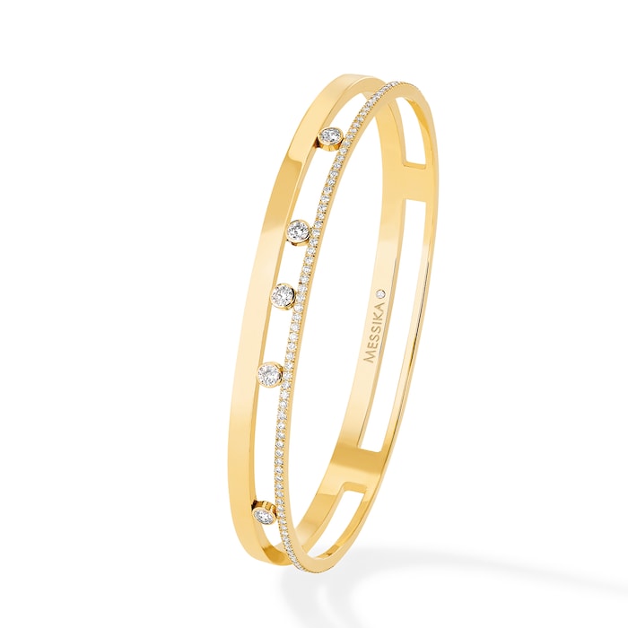 Messika 18k Yellow Gold 0.70cttw Diamond Move Romane Bangle 15.5-16.5cm