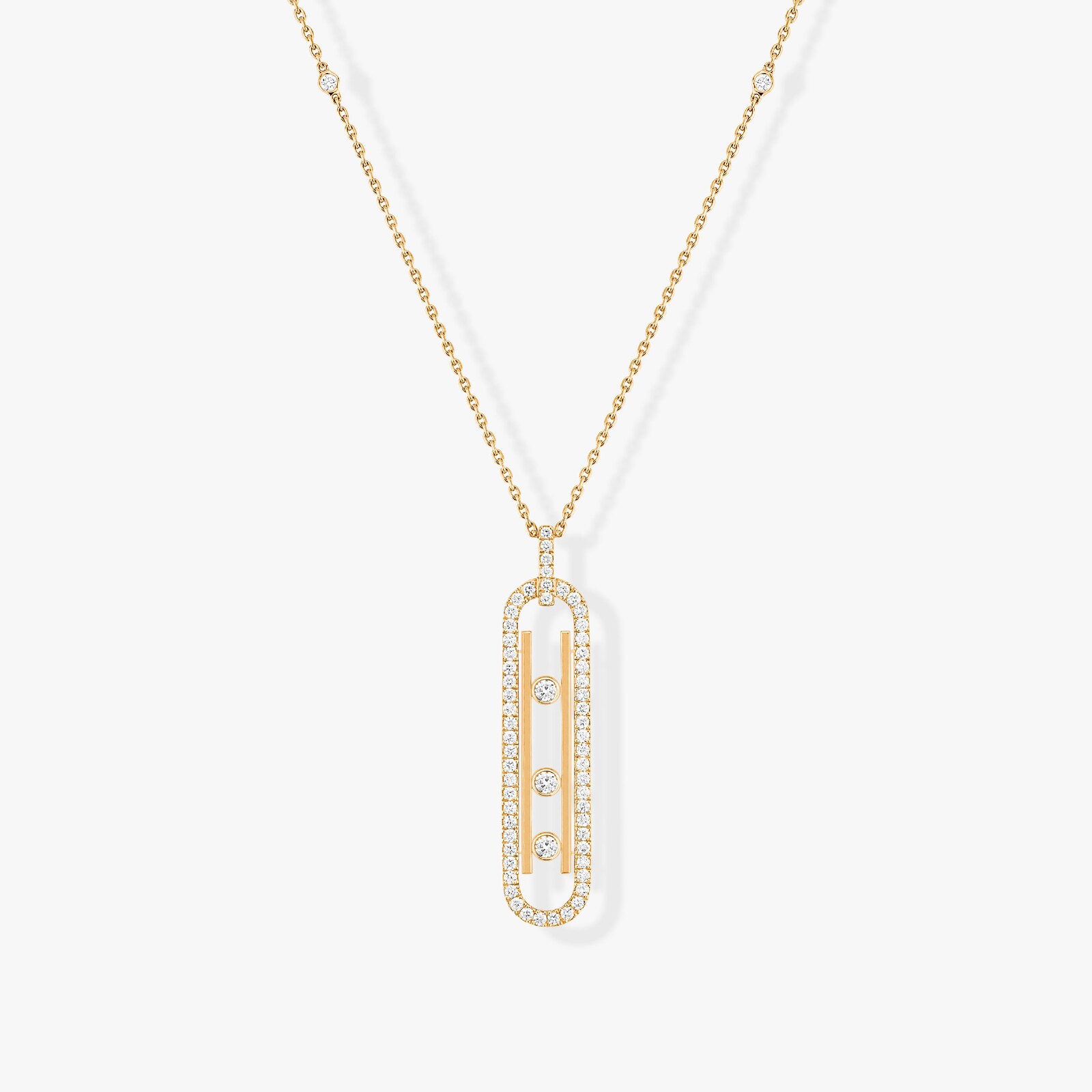 Messika 18k Yellow Gold 0.74cttw Diamond Move 10th Anniversary Necklace 80cm