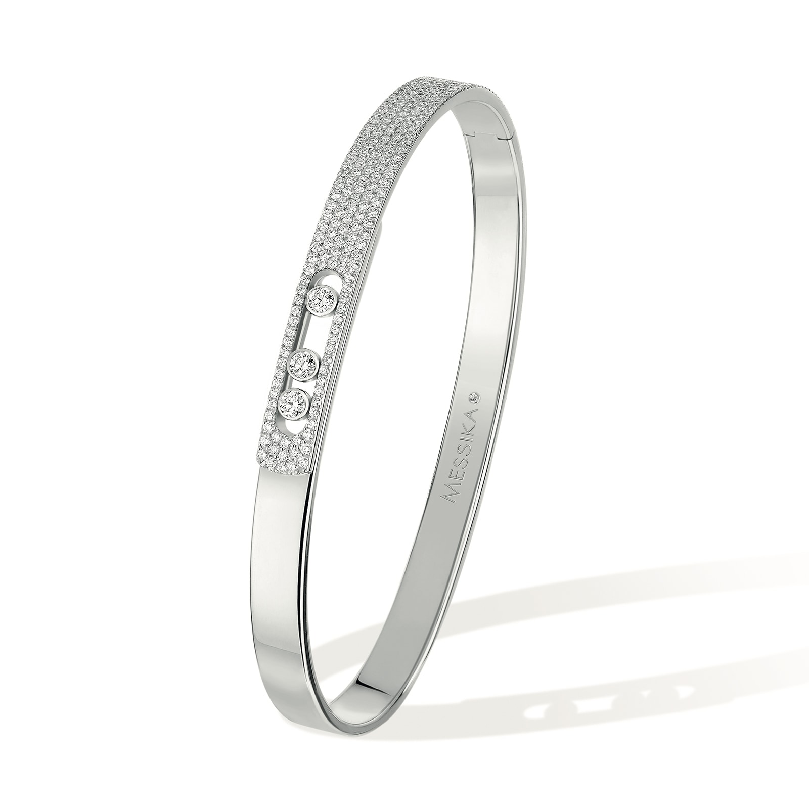 Messika 18k White Gold 0.95cttw Diamond Move Noa Bangle Size Medium Messika 18k White Gold 0.95cttw Diamond Move Noa Bangle Size Medium