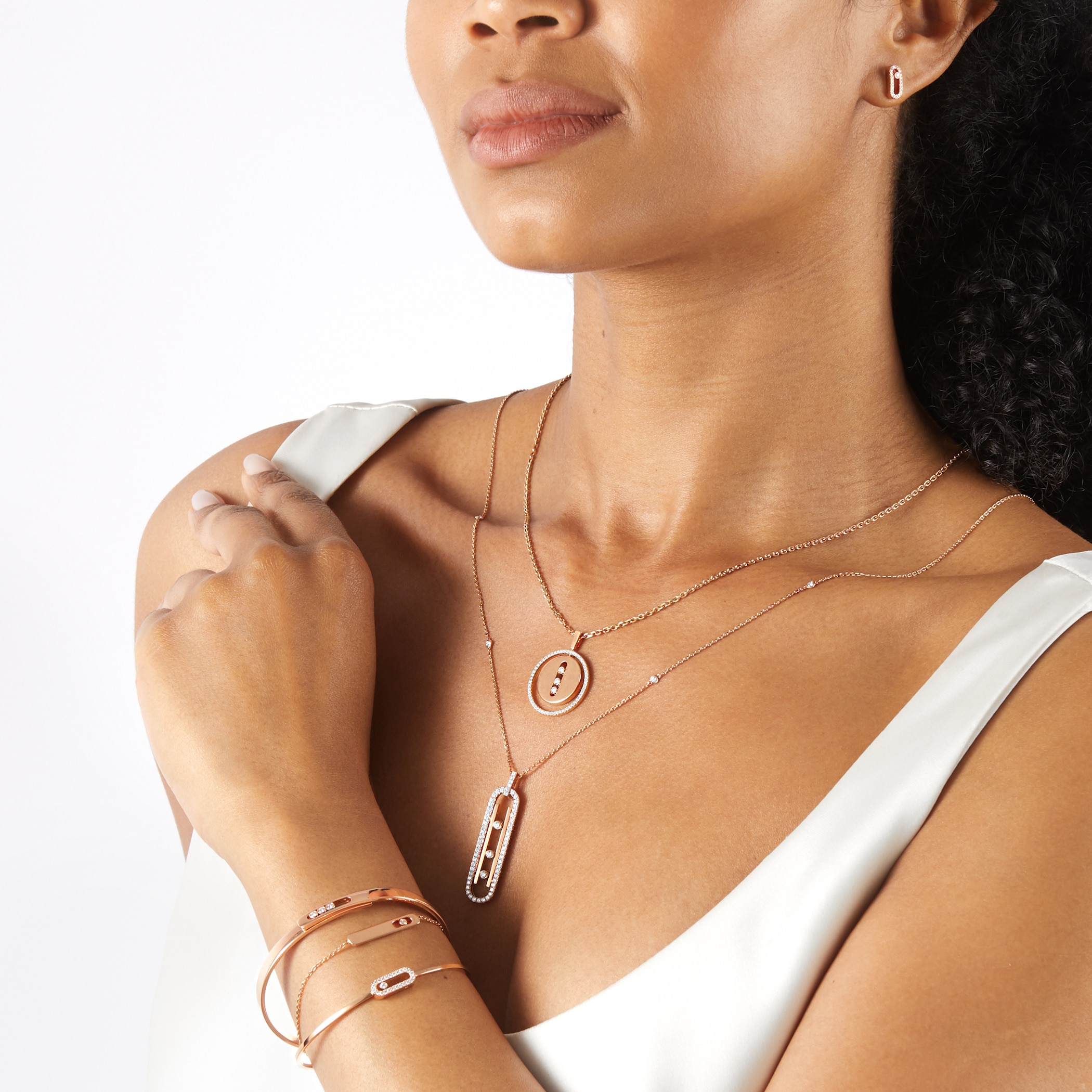 Messika 18ct Rose Gold Collier Move 10th 0.70cttw Diamond Necklace