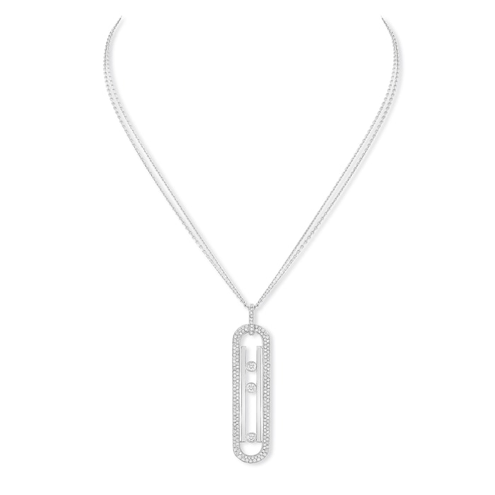 Messika 18k White Gold 1.10cttw Diamond Move 10th Anniversary Necklace