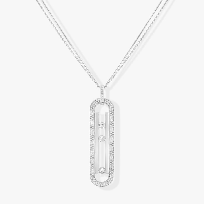 Messika 18k White Gold 1.10cttw Diamond Move 10th Anniversary Necklace