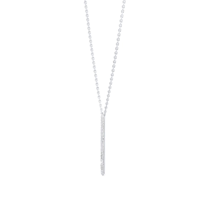 Profili 18ct White Gold Flat Mesh Link Necklet With Pave Set Diamond Clip  (Available Separately)