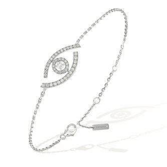 Messika 18k White Gold 0.22cttw Diamond Lucky Eye Pave Bracelet