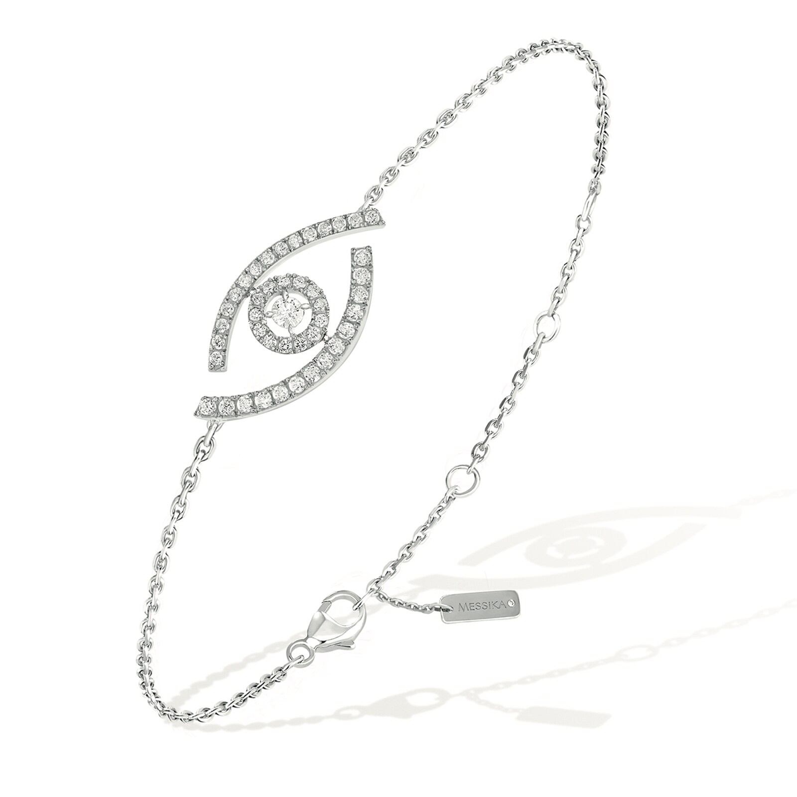 Messika 18k White Gold 0.22cttw Diamond Lucky Eye Pave Bracelet