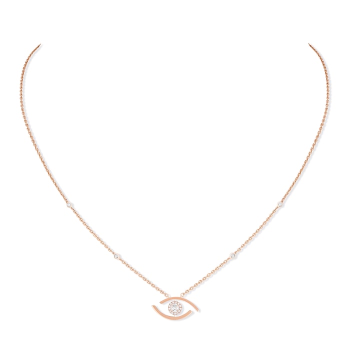 Messika 18k Rose Gold 0.16cttw Diamond Lucky Eye Necklace
