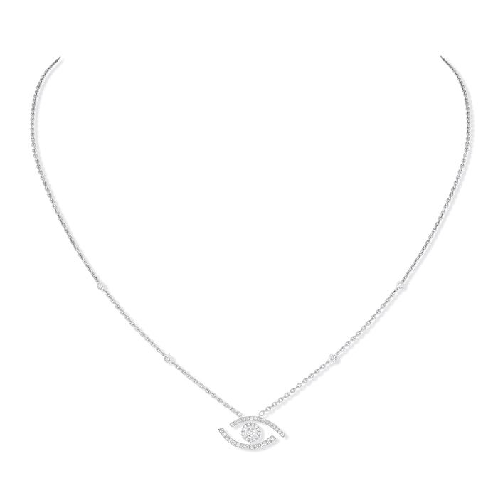Messika 18k White Gold 0.29cttw Diamond Lucky Eye Pave Necklace