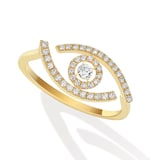 Messika 18k Yellow Gold 0.22cttw Diamond Lucky Eye Pave Ring Size 6.75