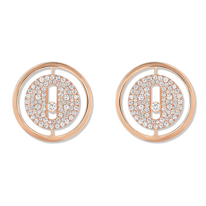 Messika 18k Rose Gold 0.48cttw Diamond Lucky Move Pave Stud Earrings