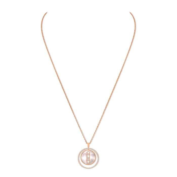 Messika 18k Rose Gold White Mother of Pearl Lucky Move Necklace 69cm